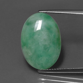 Giadeite naturale verde da 12,72 ct, taglio ovale, opaco