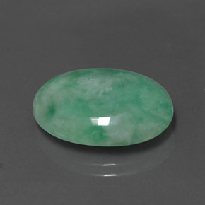Giadeite naturale verde da 12,72 ct, taglio ovale, opaco