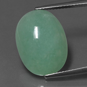 Giadeite naturale verde da 11,52 ct, taglio ovale, opaco
