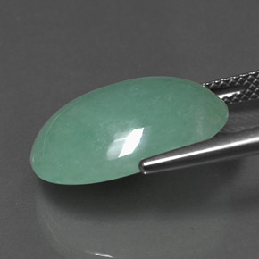 Giadeite naturale verde da 11,52 ct, taglio ovale, opaco