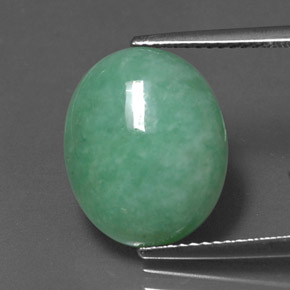 Giadeite naturale verde da 8,83 ct, taglio ovale, opaco