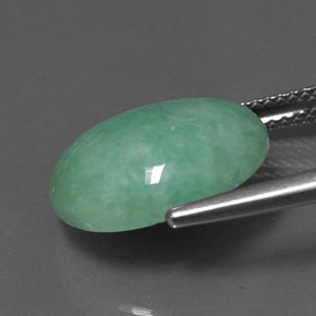 Giadeite naturale verde da 8,83 ct, taglio ovale, opaco