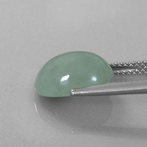 Giadeite naturale verde da 5,35 ct, taglio ovale, traslucido