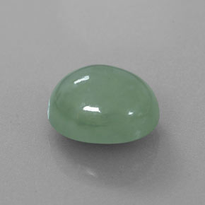 Giadeite naturale verde da 6,83 ct, taglio ovale, traslucido