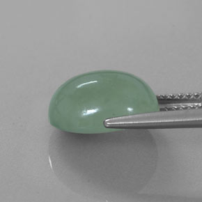 Giadeite naturale verde da 6,83 ct, taglio ovale, traslucido
