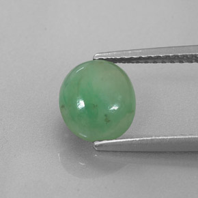 Giadeite naturale verde da 1,80 ct, taglio ovale, traslucido