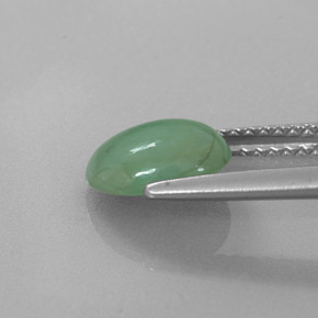Giadeite naturale verde da 1,80 ct, taglio ovale, traslucido