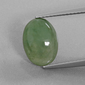 Giadeite Verde naturale da 3.17 ct, Taglio ovale, Traslucido