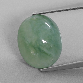 Giadeite naturale verde da 6,25 ct, taglio ovale, traslucido
