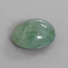 Giadeite naturale verde da 6,25 ct, taglio ovale, traslucido