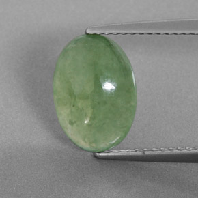 Giadeite naturale verde da 4,02 ct, taglio ovale, traslucido
