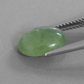 Giadeite naturale verde da 4,02 ct, taglio ovale, traslucido