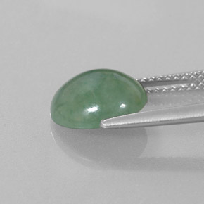 Giadeite Verde naturale da 3.26 ct, Taglio ovale, Traslucido