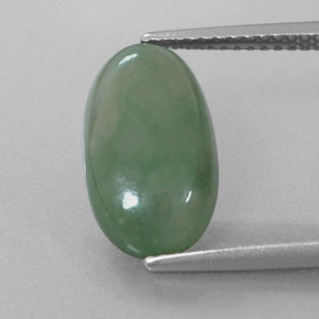 Giadeite naturale verde da 4,81 ct, taglio ovale, traslucido