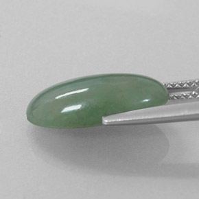 Giadeite naturale verde da 4,81 ct, taglio ovale, traslucido