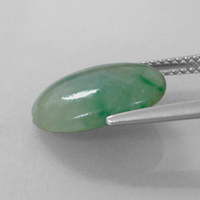 Giadeite naturale verde da 4,88 ct, taglio ovale, traslucido