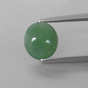 Giadeite naturale verde da 2,32 ct, taglio ovale, traslucido
