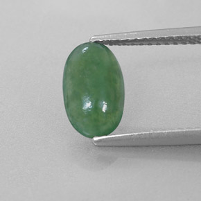 Giadeite naturale verde da 1,56 ct, taglio ovale, traslucido