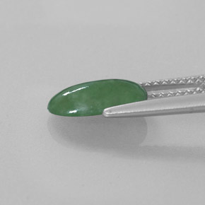 Giadeite naturale verde da 1,56 ct, taglio ovale, traslucido