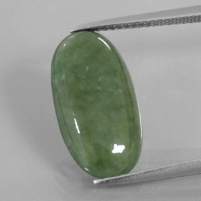 Giadeite Verde naturale da 6.04 ct, Taglio ovale, Trasparente