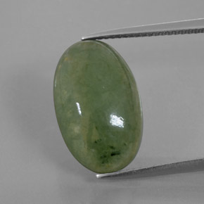 Giadeite naturale verde da 9,98 ct, taglio ovale, trasparente