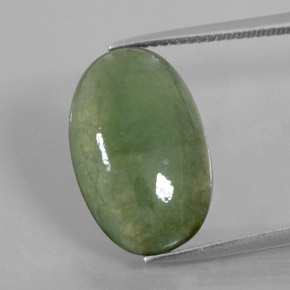 Giadeite naturale verde da 8,99 ct, taglio ovale, trasparente