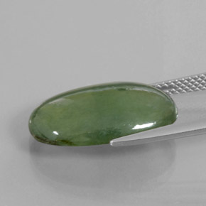 Giadeite naturale verde da 8,99 ct, taglio ovale, trasparente