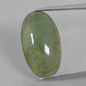 Giadeite Verde naturale da 8.64 ct, Taglio ovale, Trasparente