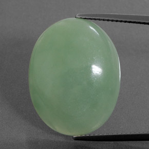 Giadeite Verde naturale da 27.45 ct, Ovale, Traslucido