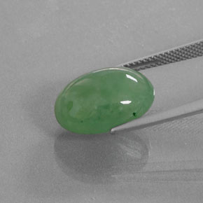 Giadeite Verde naturale da 9.39 ct, Taglio ovale, Traslucido