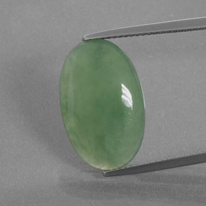 Giadeite naturale verde da 9,66 ct, taglio ovale, traslucido