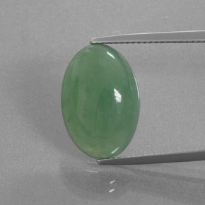 Giadeite Verde naturale da 11.46 ct, Taglio ovale, Traslucido