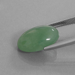 Giadeite Verde naturale da 11.46 ct, Taglio ovale, Traslucido
