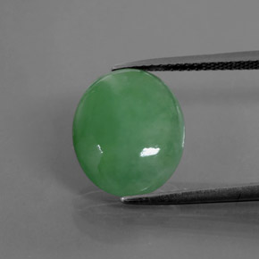 Giadeite naturale verde da 6,55 ct, taglio ovale, traslucido
