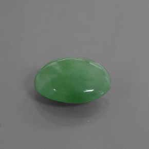 Giadeite naturale verde da 6,55 ct, taglio ovale, traslucido