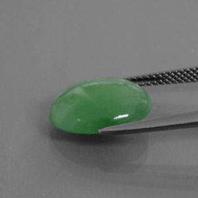 Giadeite naturale verde da 6,55 ct, taglio ovale, traslucido