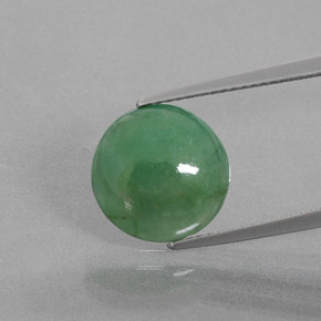 Giadeite naturale verde da 5,27 ct, taglio rotondo, trasparente