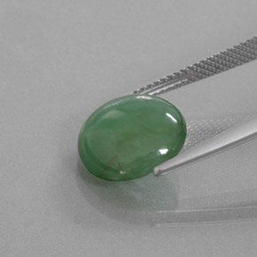 Giadeite naturale verde da 5,27 ct, taglio rotondo, trasparente
