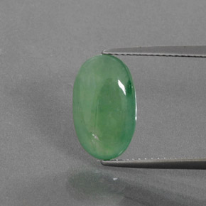 Giadeite Verde naturale da 4.58 ct, Taglio ovale, Trasparente