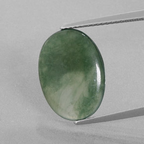 Giadeite naturale verde da 5,69 ct, taglio ovale, trasparente