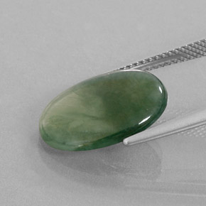Giadeite naturale verde da 5,69 ct, taglio ovale, trasparente