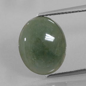 Giadeite naturale verde da 5,01 ct, taglio ovale, traslucido
