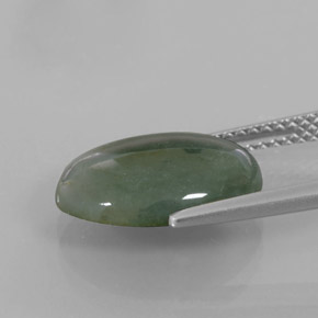 Giadeite naturale verde da 5,01 ct, taglio ovale, traslucido