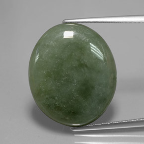 Giadeite naturale verde da 13,76 ct, taglio ovale, traslucido