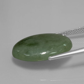 Giadeite naturale verde da 13,76 ct, taglio ovale, traslucido