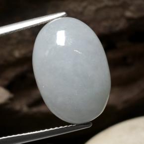 Giadeite Verde pastello naturale da 12.42 ct, Taglio ovale, Traslucido
