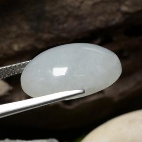 Giadeite Verde pastello naturale da 12.42 ct, Taglio ovale, Traslucido