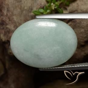 Giadeite Muschio Grigio Verde naturale da 16.50 ct, Ovale, Traslucido