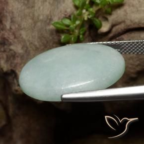 Giadeite Muschio Grigio Verde naturale da 16.50 ct, Ovale, Traslucido