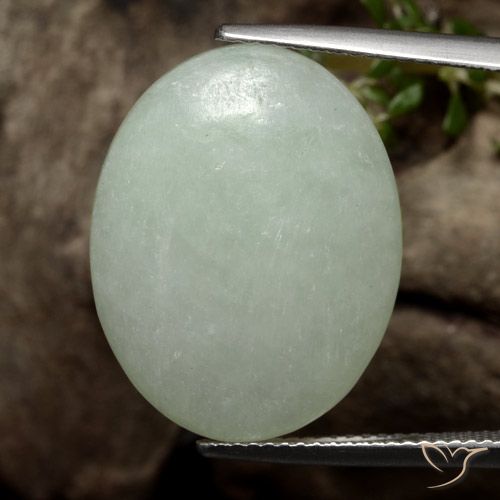 16.54ct Naturale Verde caldo Giadeite, Ovale, Traslucido